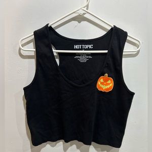 Jack-O'-Lantern Glow-In-The-Dark Crop tank top